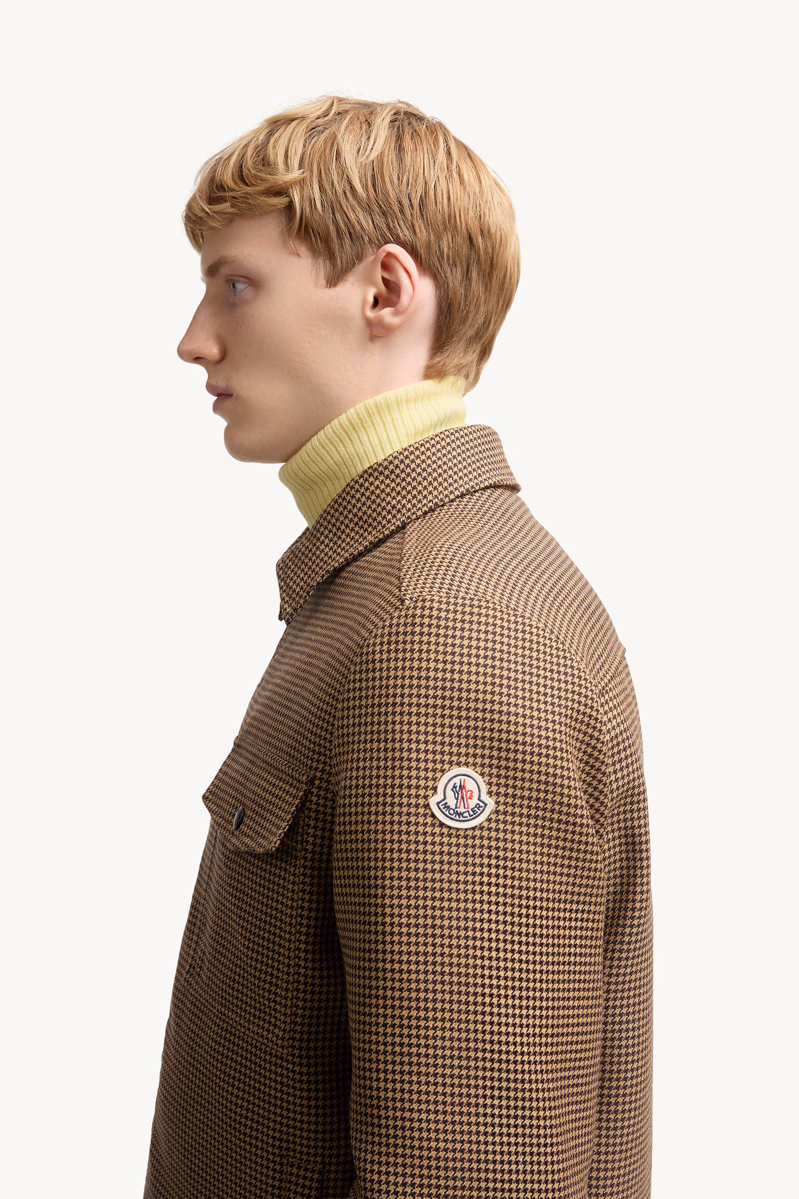 Escaut Wool Down Shirt Jacket Men Brown Moncler 4